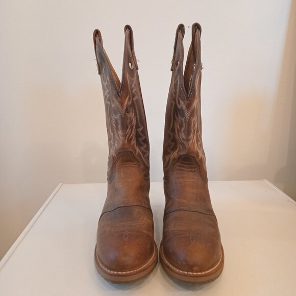 Womens Double H Brown Leather Boots Buckaroo 9.0 M DH5159 - Picture 5 of 10